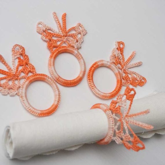 Orange crochet napkin rings Home&Soul