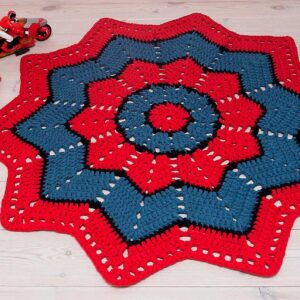 Spiderman crochet doily rug