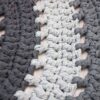 Grey striped crochet doily rug