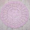 Light pink crochet doily rug