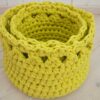 kiwi green crochet baskets