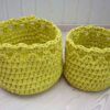 kiwi green crochet baskets