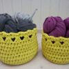 kiwi green crochet baskets