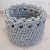 light grey crochet baskets