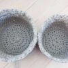 light grey crochet baskets