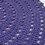 Purple round crochet doily rug