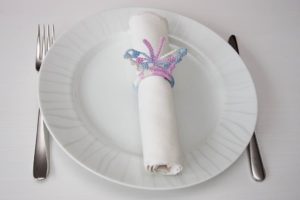 Pink-blue-white napkin rings