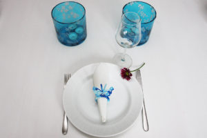 Blue crochet napkin rings