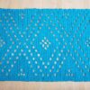 blue rectangular crochet doily rug