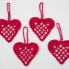 crochet red heart decorations