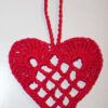 crochet red heart decorations