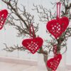 crochet red heart decorations