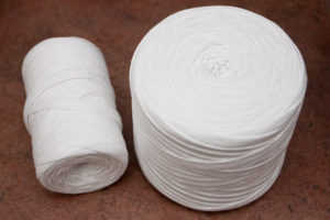 white cotton yarn - knitted tube