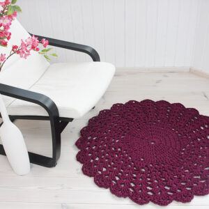 bordo red crochet doily rug