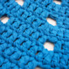 blue crochet round doily rug