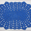 blue oval crochet rug