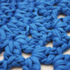 blue oval crochet rug