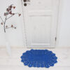 blue oval crochet rug