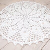 white crochet lace rug