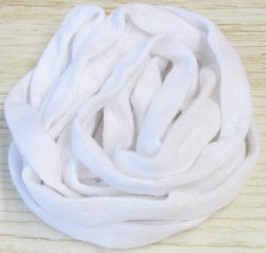 white cotton knitted tube