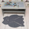 Grey owl shaped rug