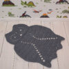 Grey owl shaped rug