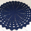 navy blue crochet doily rug