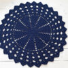 navy blue crochet doily rug