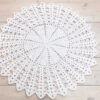 pure white crochet lace rug