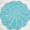 Mint green crochet doily rug