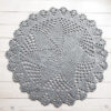 Light grey crochet doily rug