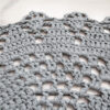 Light grey crochet doily rug