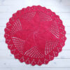 dark pink crochet doily rug for girl's room