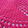 dark pink crochet doily rug for girl's room